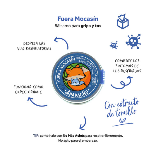 Fuera Mocasín (Bálsamo para gripa y tos)